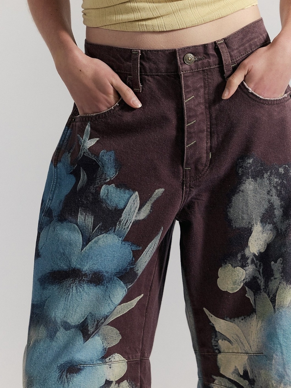 We The Free Good Luck Printed Barrel Jeans.  ***Price Is Firm***